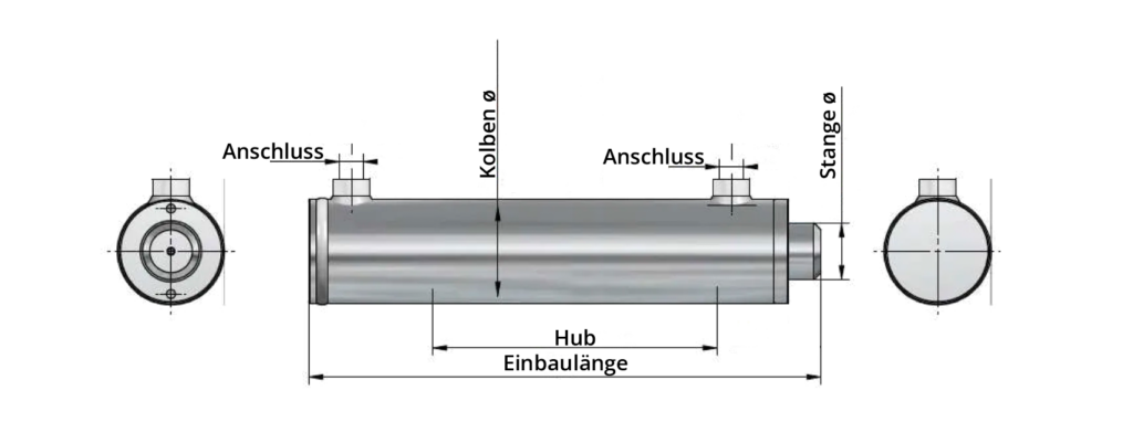 Standard Hydraulikzylinder ohne Befestigung 1 Hydraulikzylinder ohne Befestigung