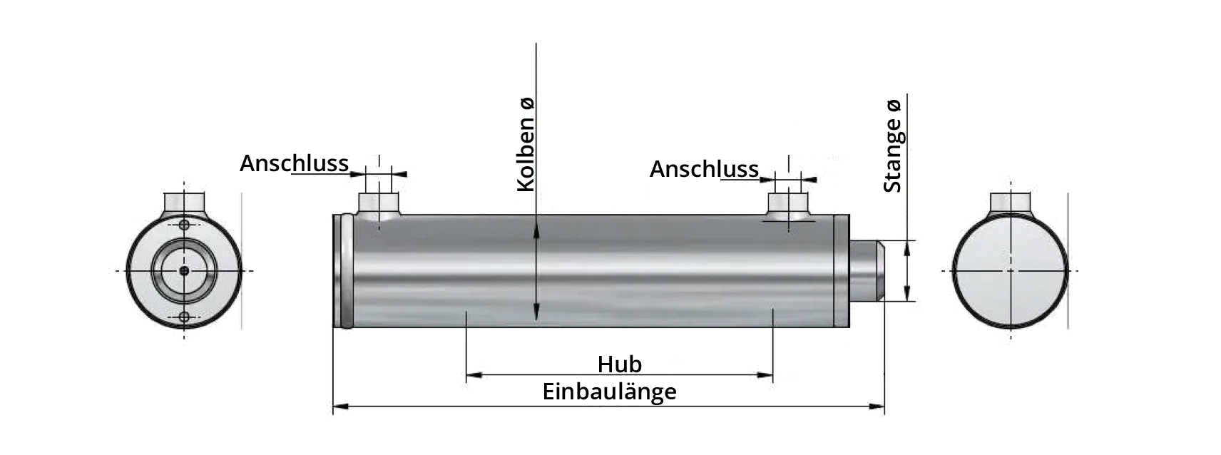 Hydraulikzylinder-ohne-Befestigung Hydraulikzylinder ohne Befestigung