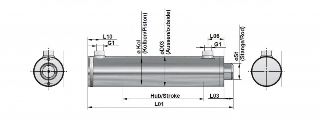 assfalg doppeltwirkender hydraulikzylinder