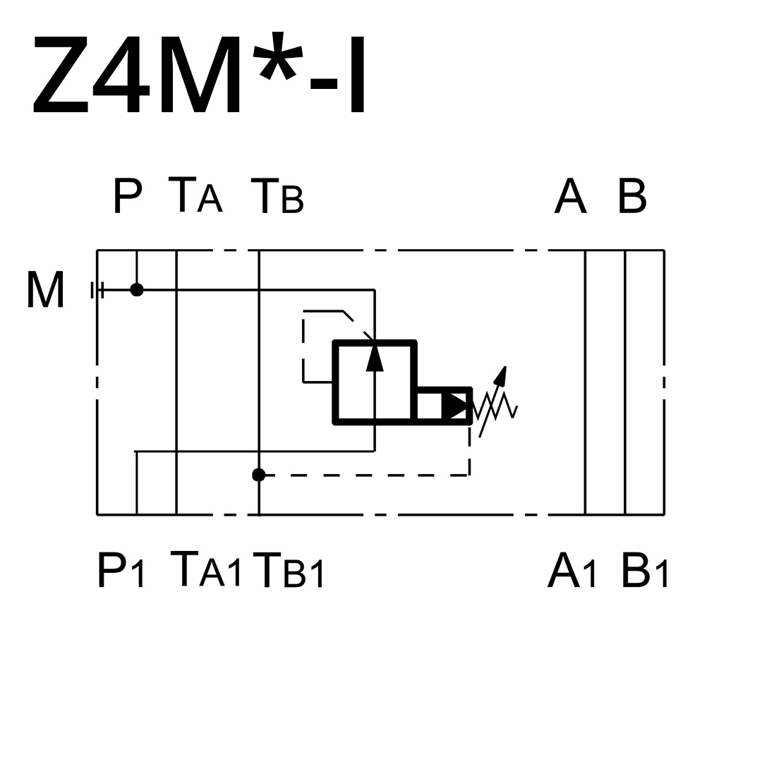 vorgesteuertes Druckreduzierventil, Druckreduzierung in Leitung P - mit Leckölabfluss via Tankleitung T, Z4M3-I/50 (NG10 / CETOP 5) 2 vorgesteuertes Druckreduzierventil, Druckreduzierung in Leitung P - mit Leckölabfluss via Tankleitung T, Z4M3-I/50 (NG10 / CETOP 5) – Bild 2