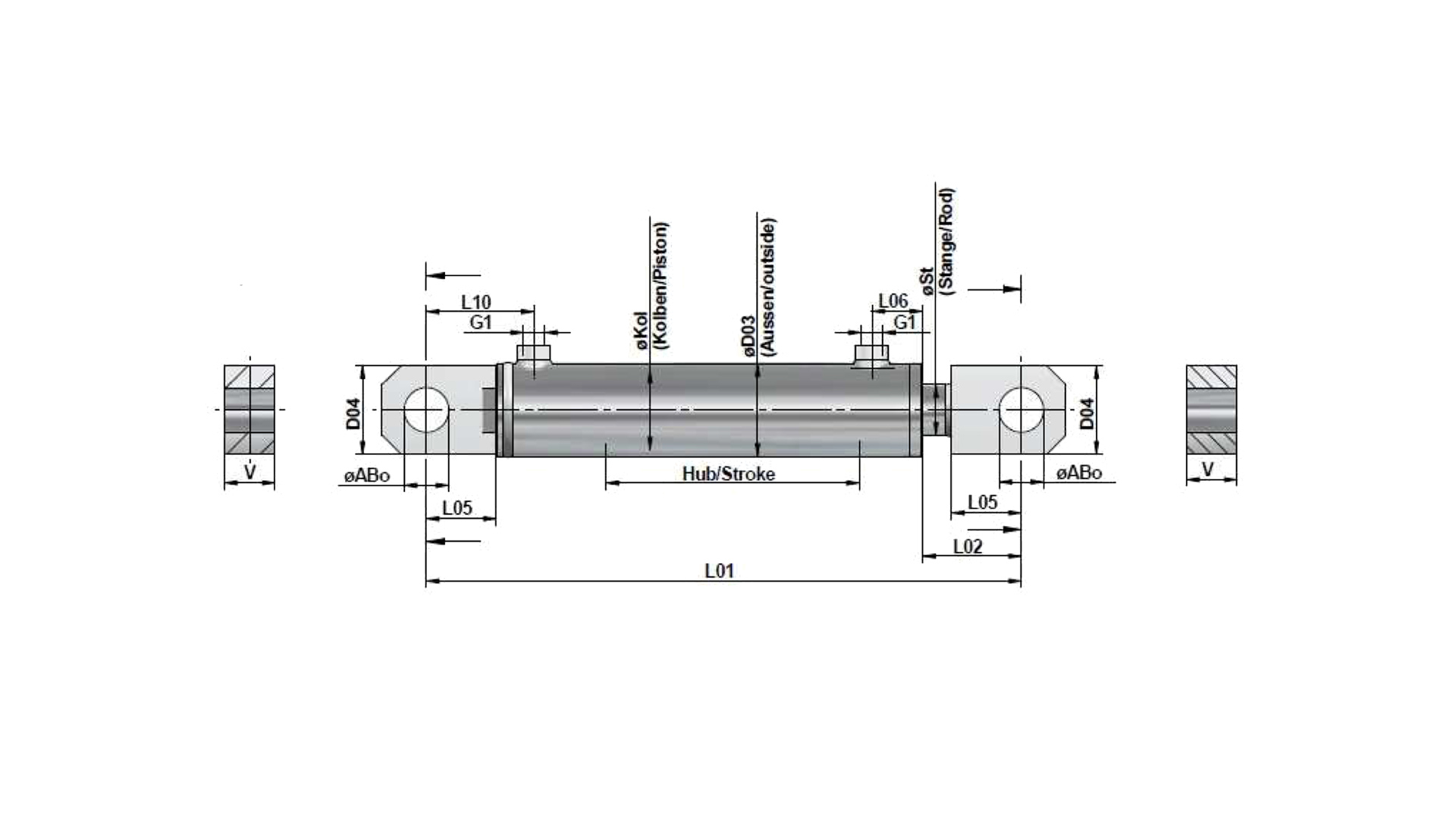 Doppeltwirkender-Hydraulikzylinder-Boden-mit-Lasche-Stange-mit-Lasche_Thumbnail Doppeltwirkender Hydraulikzylinder Boden mit Lasche Stange mit Lasche Thumbnail