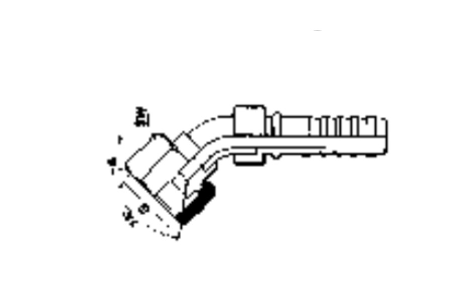 Pressarmatur DKJ 45°, NW 8, 1/2"-20, mit Presshülse 1 Pressarmatur DKJ 45°